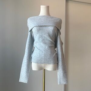 Primark Light Gray Off-Shoulder Sweater